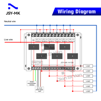 Compteur d'énergie JSY-MK-141G AC 6 canaux 80A RS485 Modbus-RTU sur rail DIN avec transducteurs de courant (CT) intégrés de 18 mm de diamètre