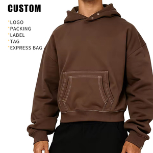 OEM 420 GSM Heavyweight Cotton Oversized Hoodie Custom logo Printing Embroidery Streetwear <b>Pullover</b> Blank Design <b>for</b> <b>Men</b> Hoodie - Product Image 3