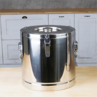 Baril d'isolation thermique en acier inoxydable de grande capacité Grandes casseroles pour la cuisson Récipient alimentaire à double paroi Seau à glace en mousse