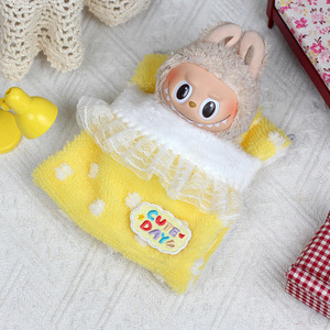 ชุดเครื่องนอนตุ๊กตาลาบูบู ผ้าห่มขนแกะสีชมพู ลายกระต่าย สำหรับเด็กผู้หญิงอายุ 8-13 ปี - Product Image 3