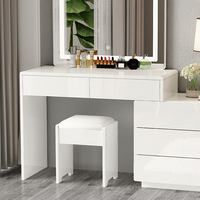 Ensemble de coiffeuse simple et bon marché en bois MDF avec miroir, blanc, pour la maison, la chambre à coucher, vente en gros