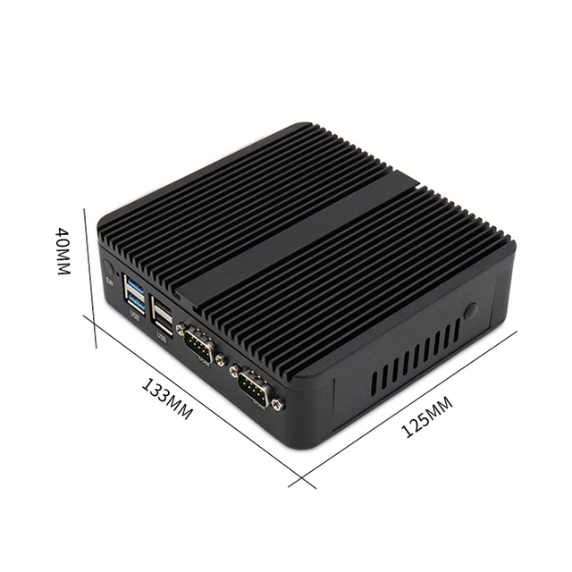 New J1900 Thin Client Intel CPU J4125 DDR3 RAM Dual LAN/Serial Ports Industrial Windows 10 EU Plug Mini PC 12V