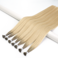 Extensions capillaires en gros, couleur ombrée, cuticules alignées, lisses, à pointe plate en kératine, qualité salon, cheveux vierges Remy, double tirage, pointe micro K