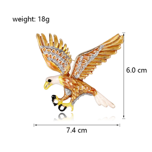 Nova Moda Retro Águia Broche Bonito Pintado Animal Pássaro de Ouro Broche Peito Flor Homens Festa de Casamento Animal Collar Pin - Product Image 6