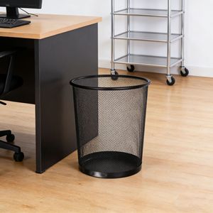 Metal Trash Can Cylindrical Lidless Round Indoor Waste <b>Bin</b> for Home Office Storage - Product Image 5