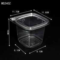 Boîte à lunch jetable transparente en PET Mercura 1000 ml – Contenant moderne anti-emballage à couvercle rabattable pour salades, gâteaux et aliments anti-effraction