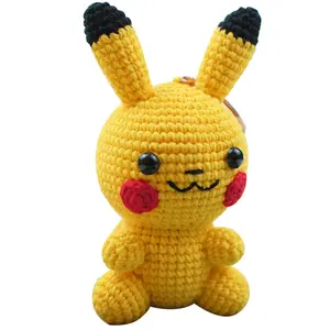 Mặt Dây Chuyền Búp Bê Màu Vàng Móc Thủ Công Tùy Chỉnh Amigurumi Đồ Chơi Động Vật Móc