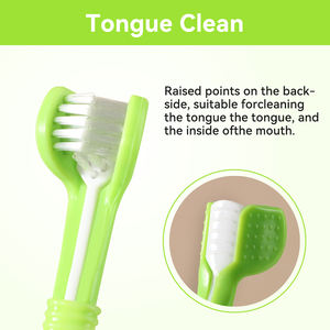 Cura dentale per animali domestici 3 testine morbide denti pulizia cane e gatto spazzolino da denti - Product Image 3
