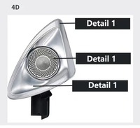 Untuk Benz W223 W222 X253 W205 W206 W213 C/E/S/GLC Tweeter Rotary 4D Mengambang Seperti Pesawat, Speaker Treble Samping Pintu, Lampu Ambient
