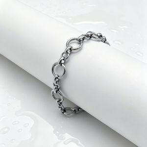 yunnique Unisex Stainless Steel Circle Geometric Chain <b>Bracelet</b> <b>Adjustable</b> For Men And Women - Product Image 1