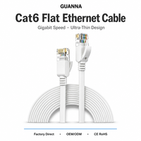 Câble Patch Plat Cat6 à Prix Compétitif CCA UTP Fin RJ45 pour Réseau de Salle de Conférence et Projecteur
