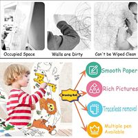 Rouleau de papier à colorier d'usine pour enfants, rouleau de papier à dessin pour tout-petits, bricolage peinture murale collante couleur papier de remplissage dinosaure pour enfants