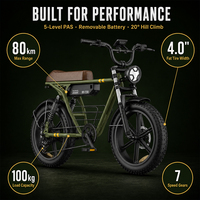 Vélo de montagne électrique 48V, vélo électrique à pneus larges de 20 pouces, vélo électrique pour adultes
