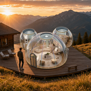 บ้านโดมอลูมิเนียมสำเร็จรูปขนาดปรับแต่งได้สำหรับโรงแรมกลางแจ้ง บ้านโดมพีซีแบบตู้คอนเทนเนอร์ บ้านโดมฉนวนกันความร้อนสำหรับใช้ในวิลล่า - Product Image 4