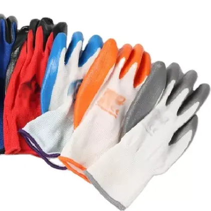 Guanti a mano in Nitrile approvati CE con guanti da lavoro di sicurezza con rivestimento in Nylon 13G per l'edilizia