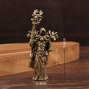 Figura de mago de latón, estatua decorativa en miniatura, decoración del hogar, figura de juguete coleccionable de estilo retro - Product Image 4