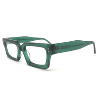Nouvelles Lunettes de vue rectangulaires étroites en acétate, monture épaisse de haute qualité, design écaille de tortue avec rivets métalliques décoratifs