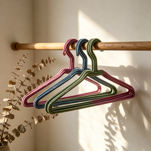 Cintres à vêtements en fil métallique antidérapants aux couleurs vives, réutilisables pour le séchage et l'organisation des vêtements - Product Image 4