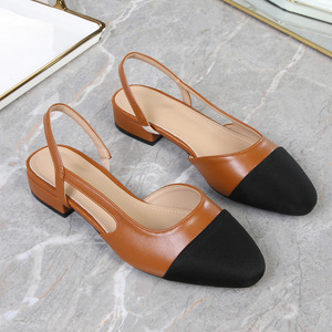 <span class=keywords><strong>Sandali</strong></span> Slingback <span class=keywords><strong>Donna</strong></span> <span class=keywords><strong>Taglie</strong></span> <span class=keywords><strong>Grandi</strong></span> con Blocchi di Colore, Classici con Punta Quadrata, <span class=keywords><strong>Sandali</strong></span> Bassi Senza Tallone, per Uso Quotidiano, Eleganti e alla Moda - Product Image 6