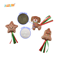 Famipet Fabricant, Vente en gros personnalisée : Jouet interactif pour chat en forme de bâton, thème Noël, avec motif amusant de chaton et herbe à chat