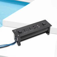 Prise de courant rotative électrique, prise de bureau dissimulée avec ports USB, prise motorisée escamotable