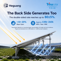 Panneau solaire Trina Solar 625-650W de type N pour verre double bifacial 210 mm, efficacité de 24,1 %