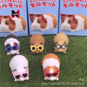 Figurines de cobayes portant des lunettes de soleil, modè<span class=keywords><strong>le</strong></span> de rat néerlandais mignon, décoration, 5 styles, boîte aveugle, artisanat en plastique - Product Image 4