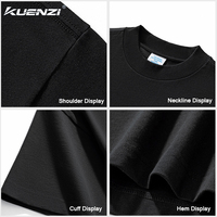 T-shirt Kuenzi surdimensionné à manches courtes, anti-boulochage, absorbant la transpiration, poids lourd 230 GSM, 100 % coton, antibactérien 7A pour femme
