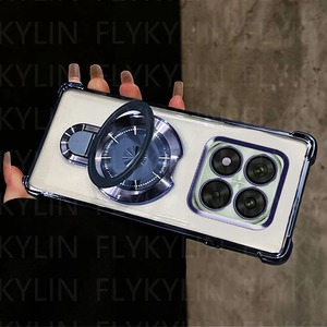 Coque de téléphone pour Xiaomi <span class=keywords><strong>Poco</strong></span> X7 X6 F7 <span class=keywords><strong>Pro</strong></span> M6 F6 X5 <span class=keywords><strong>X3</strong></span> <span class=keywords><strong>POCO</strong></span> C65 C75 support magnétique support placage Silicone clair antichoc couverture - Product Image 3