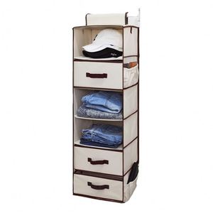 Cotton Linen Storage Bag Multi-layer Washable Folding Hanging Rack Underwear Garment Storage Bag Closet Organizer Rack Storage - Product Image 2