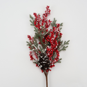 Decoración Navideña Natural y Artificial: Ramas <span class=keywords><strong>de</strong></span> Pino con Bayas Rojas y Nieve Artificial para Árboles <span class=keywords><strong>de</strong></span> Navidad, Proveedor y Fabricante - Product Image 1