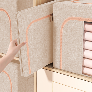 صندوق تخزين قماشي قابل للطي، سعة كبيرة لتخزين الملابس والأثاث المنزلي وألعاب الأطفال وتنظيم الأحذية - Product Image 4