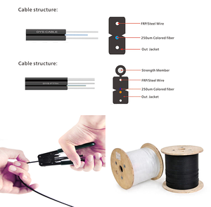 Câble à fibre optique FTTH Câble de dérivation à fibre optique G657A1 LSZH Drop Single <span class=keywords><strong>Mode</strong></span> <span class=keywords><strong>2</strong></span> Core FRP Câble à fibre optique Sc 4c 200m - Product Image 6