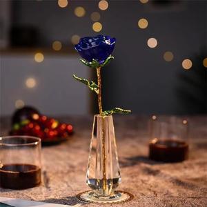 G-027 vera rosa fiori stabilizzati 24 k artificiale rosso placcato oro immerso fiore di rosa regalo di san valentino - Product Image 2