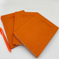 Carnet en cuir PU orange A5 avec porte-stylo, couverture rigide, agenda professionnel, papeterie de bureau, logo personnalisé