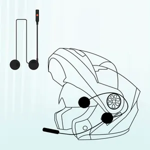 Vr robot-oreillette bluetooth pour moto, appareil de communication, pour casque, suppression de bruit, écouteur mains-libres, intercom, kit mains-libres BT 5.0