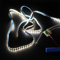 Bande lumineuse LED à piles 3,7 V rechargeable, activée par capteur, autocollante, découpable, flexible