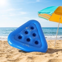 Support de Gobelets Gonflable en PVC en Stock, Porte-Boissons Triangulaire à 6 Compartiments, Plateau Flottant pour Boissons et Bières, Jouet de Fête, Accessoire de Piscine Premium