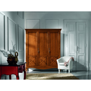 Armadio pieghevole portatile 3 porte intarsiato mobili per la casa per la luce di stoccaggio vestiti caratteristica per uso appartamento - Product Image 1