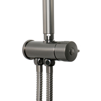 Ensemble de douche gris brossé de luxe, système de robinetterie de douche personnalisé couleur gris anthracite avec logo