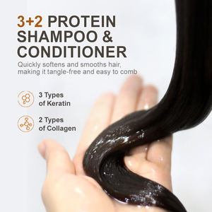Champú <span class=keywords><strong>y</strong></span> <span class=keywords><strong>acondicionador</strong></span> de colágeno suave <span class=keywords><strong>sin</strong></span> sulfatos, champú de aceite de argán marroquí nutritivo anticaspa - Product Image 4