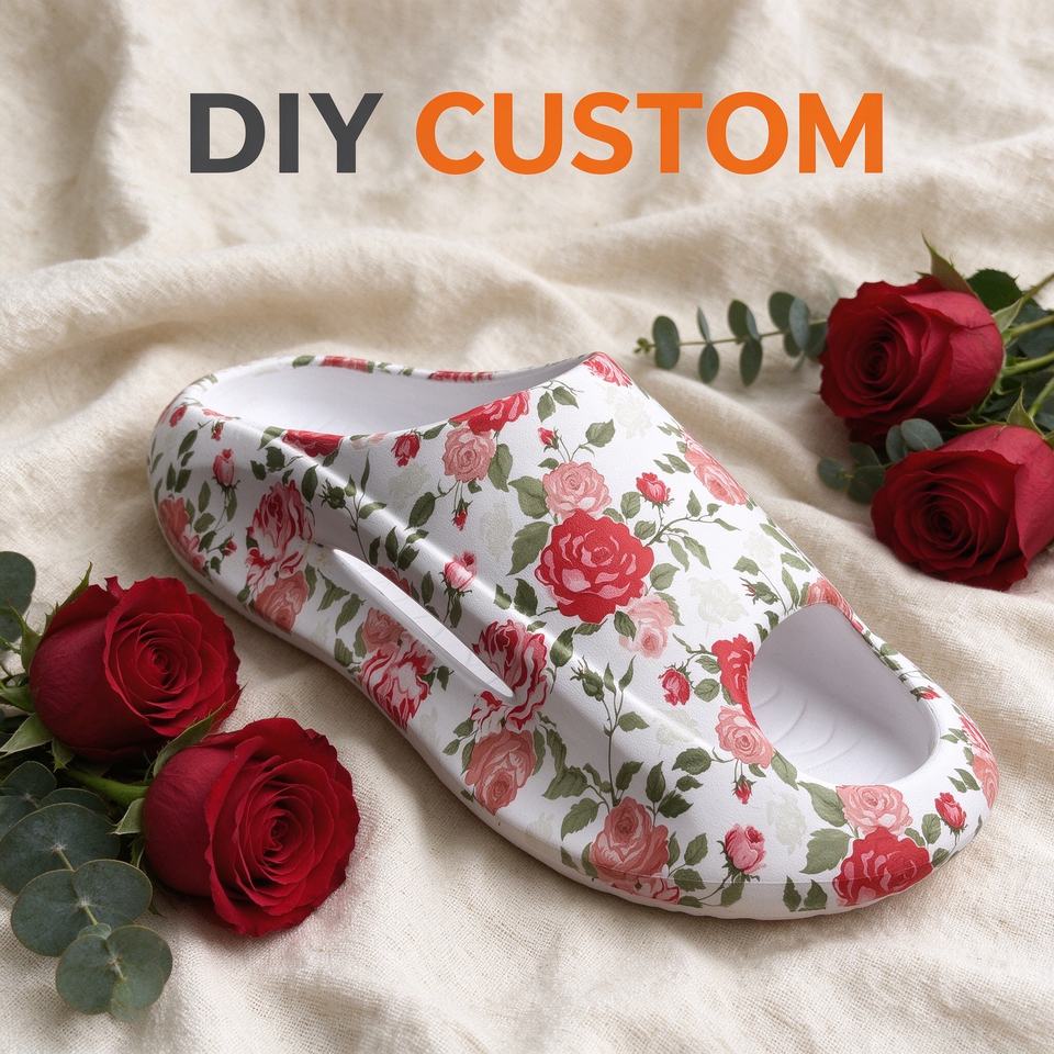 Slides Coloring Men's Rose Floral EVA Slides Open Toe Wedding Romantic Flower Print Non ...