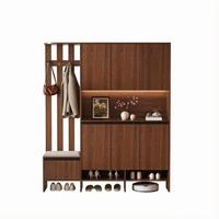 Meuble d'entrée compact pour salon et salle à manger, avec rangement, banc, étagère à chaussures, patères et étagère à LED, design moderne, en bois écologique