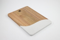 COSEN Eco-vriendelijk Scandinavisch design marmeren acacia rechthoekig kaasplank fruit snijplank 4-delige set gepersonaliseerde gravure