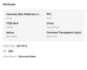 Agua Pura Destilada de Grado Perfumero CAS 7732-18-5, Solvente Transparente y Estable Ampliamente Utilizado en la Mezcla de Perfumes - Product Image 6