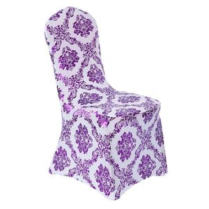 Housse de chaise extensible en verre luxueuse avec impression typographique pour décorations de table de fête et utilisation en restaurant - Product Image 3