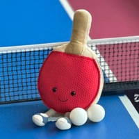 Raquette de ping-pong JC Style en peluche super douce avec base lestée 200g, haute densité, rouge, décoration sportive, cadeau anti-stress