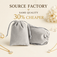 Pochette de rangement pour bijoux en velours avec logo personnalisé, fermeture à cordon réglable et options de taille personnalisées pour les bijoux