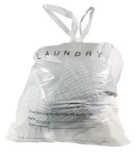 Holiday Travel Laundry Bag Hotel Plastic Disposable Drawstring Laundry Bag