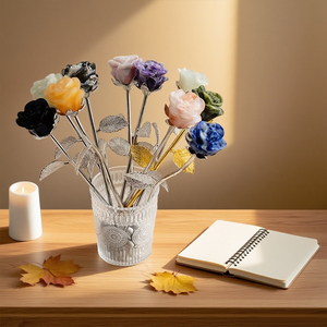 Vente flash - Rose sculptée en cristal naturel, pierre de guérison, statue de fleur pour la décoration - Product Image 2